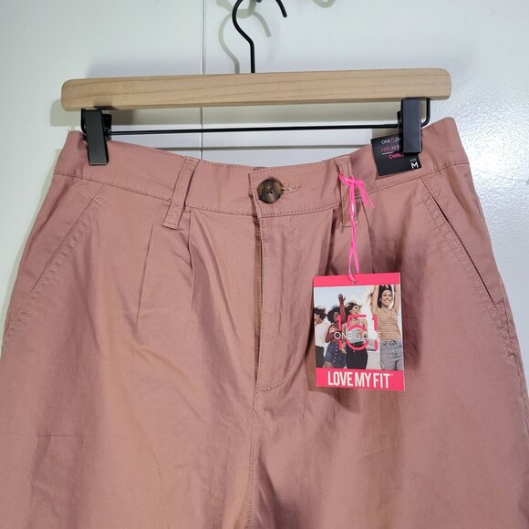 ONE 5 ONE Womens M Haley Extra High Rise Pleated Chino Pants Blush NWT Stitchfix - Picture 4 of 11